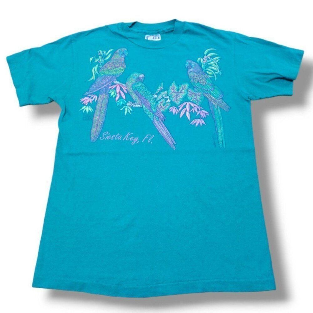 Vintage Hanes Shirt Size Small 90s Single Stitch T-Shirt Siesta Key, Fl. Graphic